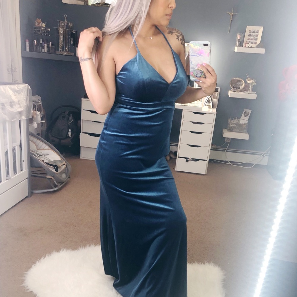 Long blue mauve dress SOLD